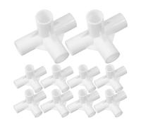 UPKOCH Wardrobe Connectors 10Pcs White Plastic 90 Degree Cross Joint 16mm Round Tube Joints for Rack and Wardrobe Assembly in Closets