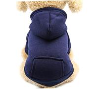 UPKOCH Warm Dog Coat for Autumn Winter Pocket Design for Pets Navy Hoodie for Cold Weather Comfortable and Easy to Wear for Daily Use and Cozy Moments