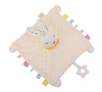 UPKOCH White Rabbit Shaped Soothing Toy and Saliva Towel for Babies Made with Soft Spandex Down Alternative Cotton, Chewable Sleeping Doll for Nursery and Comfort