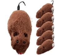 UPKOCH Wind-up Plush Mouse Toy 6pcs Clockwork Cat Toy Random Color Soft Stuffed Rat for Pet Interactive Play