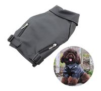 UPKOCH Windproof PU Leather Dog Winter Coat Warm Zip Up Vest with D Ring for Dogs Black Cold Weather Apparel