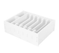 UPKOCH Wood Cash Holder Multiple Compartment Cash Box with Clips White Space-Saving Design Convenient to Take for Retail Stores and Businesses