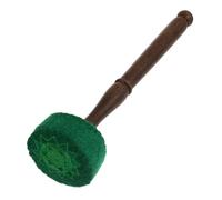 UPKOCH Wood Craft Buddhist Sound Bowl Mallet Stick Accessory with Green Plush Handle Singing Bowl Rod for Meditation and Yoga