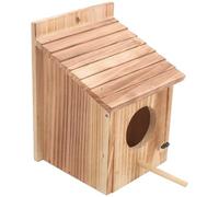 UPKOCH Wooden Bird Feeder House 15x16x21.5cm with Hanging Hook Outdoor Garden Bird Nesting Box Wildlife Supplies