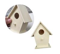 UPKOCH Wooden Bird Nest Box DIY Kit for Outdoor Gardens Natural Wood Color Hanging Birdhouse for Breeding Swallows Educational Woodcraft Window Mountable Wild Bird Shelter