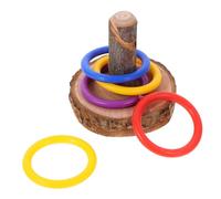 UPKOCH Wooden Bird Training with Rings Base for Parrots Parakeets Cockatiels Interactive Indoor Bird Intelligence to Reduce Boredom Enhance Skills and Promote Mental Exercise
