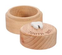 UPKOCH Wooden Dental Box Cute Teeth Storage Box for First Tooth Collection Organizer Birthday Christening