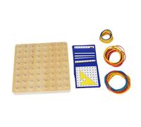 UPKOCH Wooden Educational Geoboard for Geometry Pegboard Puzzle for Fine Motor Skills Creativity and Math Learning Smooth Surface Montessori Manipulative for Preschool and Early Learning