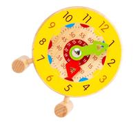 UPKOCH Wooden Educational Teaching Clock for Safe Learning with Pointers Colorful Mini Cognitive Tool for Early Childhood Development Preschool Learning Aid