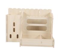 UPKOCH Wooden Guinea Pig Hay Feeder Bowl Multifunctional Cage Holder for Rabbits Hamsters with Stable Spill Resistant Design Easy to Clean Portable Pet Food Dispenser