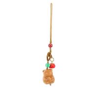 UPKOCH Wooden Guinea Pig Phone Chain Pendant with Sandalwood Cute Figurine Charm Backpack Keychain Ornament for Cellphone Bag Purse Hanging Decor Accessory