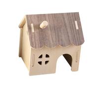 UPKOCH Wooden Hamster Hideaway House with Private Sleeping Chamber and Spacious Activity Zones Safe Chewable Natural Wood Habitat for Animals Including Guinea Pigs Mice and Hedgehogs