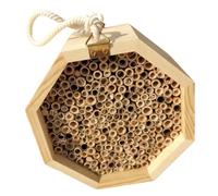 UPKOCH Wooden Hanging Bee House for Pollinating Bees Ventilated and Hive Habitat Reusable Outdoor Insect Shelter Biodiversity and Sustainable Garden Nesting