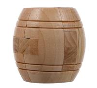 UPKOCH Wooden Luban Lock Puzzle Barrel Shape Brain Teaser for Adults and Creative Intelligence Game for Stress Relief Hand-eye Coordination and Logic Development