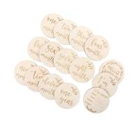 UPKOCH Wooden Monthly Growth Cards Photo Props Unisex Newborn Memory Scrapbook -Friendly Material