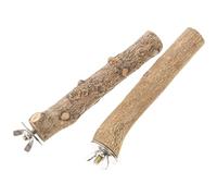 UPKOCH Wooden Parrot Perches 2pcs Set with Wear-resistant Iron Fittings 1.5-2.5x15cm Bird Cage Stands for Parakeets and Caged Birds