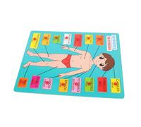 UPKOCH Wooden Puzzle Spanish Language Matching Board for Early Learning Bright Colors Material Educational Tool