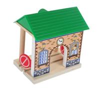 UPKOCH Wooden Railway Station Accessory Model Pretend Play DIY Educational Train Track Decor for Boys and Ages and Up