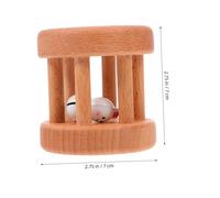 UPKOCH Wooden Rolling Bell for Babies 0-2 Years Fine Motor Learning Early Education Sensory Infant Handheld Shower for Cognitive Development Random Style