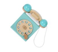 UPKOCH Wooden Rotary Dial Telephone Retro Number Cognition Play Phone for Educational Hand Eye Coordination Interactive Pretend Communication