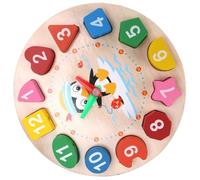 UPKOCH Wooden Shape Color Sorting Clock for Portable Educational Teaching Clock for Early Learning Recognition and Cognitive Development Puzzle