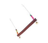UPKOCH Wooden Swing for Parrots Fashion Hanging Suspension Bridge with Random Bead Colors for Cockatiels Macaws and Lovebirds Engaging Bird Swing for Climbing and Playing