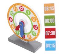 UPKOCH Wooden Teaching Clock Educational with Moveable Hands for Learning and Recognition Bright Color Design Promotes Hand-eye Coordination and Logical Thinking Safe Natural Wood