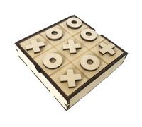 UPKOCH Wooden Toe Game Creative Strategy Board for Families Portable Noughts and Crosses Educational Table Game Enhancing Problem-solving and Strategic Thinking Skills