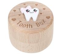 UPKOCH Wooden Tooth Box for Boys Keepsake Holder with Intricate Carved Design Durable Easy to Clean Tooth Storage Container for Cherished Memories