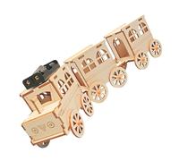 UPKOCH Wooden Train DIY Puzzle Model Kit for Unpainted Wood Craft Train for Interactive Parent Play Design Easy Assembly Safe Finish Compatible with Track Systems