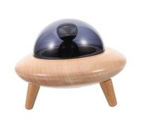 UPKOCH Wooden Wisdom Tooth Storage Box First Tooth Box Spaceship Shape Fetal Hair Saver for Boys and Girls Keepsake