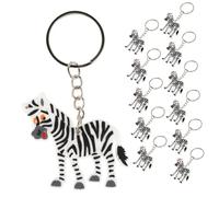 UPKOCH Zebra Shaped Keychain Decorative Cartoon Animal Pendant 12pcs | PVC and Zinc Alloy, Eye-catching Accessory for Wild Animal-themed Party Gifts, Children Pack of Twelve