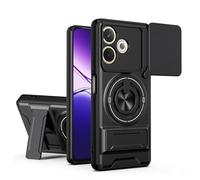 UPLAI Armor Case for OPPO A5 Pro 5G/4G / Oppo A5 Energy with Slide Camera Protector & 360° Rotating Ring Kickstand, Magnetic Military Grade Drop Shockproof Protection Cover, Black