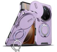 UPLAI Armor Case for Oppo Find X9 Ultra with Slide Camera Protector & 360° Rotating Ring Kickstand, Military Grade Drop & Shockproof Protection Cover, Purple
