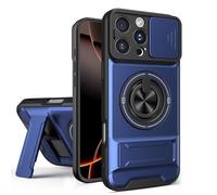 UPLAI Armor Case for Realme C71 5G/4G / C73 with Slide Camera Protector & 360° Rotating Ring Kickstand, Magnetic Military Grade Drop Shockproof Protection Cover, Blue