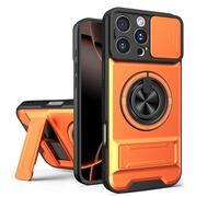UPLAI Armor Case for Realme C71 5G/4G / C73 with Slide Camera Protector & 360° Rotating Ring Kickstand, Magnetic Military Grade Drop Shockproof Protection Cover, Orange