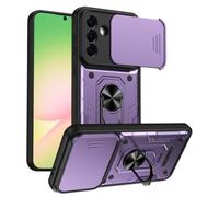 UPLAI Armor Case for Samsung Galaxy A27 5G with Slide Camera Protector & Rotating Ring Kickstand, Military Grade Drop & Outdoor Shockproof Protection Cover, Purple