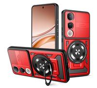 UPLAI Armor Case for VIVO V50 Lite 5G/4G, Ultra Thin Shockproof Silicone Cover with Magnetic Ring Kickstand, Premium PC + TPU Bumper Stylish Durable Cover. Red