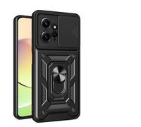 UPLAI Armor Case for VIVO X300 Pro 5G, Ultra Thin Shockproof Silicone Cover with Slide Camera Cover and Magnetic Ring Kickstand, PC + TPU Durable Cover.Black