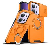 UPLAI Armor Case for Xiaomi Redmi 15C 5G/4G/POCO C85 with Slide Camera Protector & 360° Rotating Ring Kickstand, Military Grade Drop & Shockproof Protection Cover, Yellow