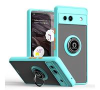 UPLAI Case for Google Pixel 7A, Ultra Thin Shockproof Cover with Magnetic Ring Holder, Premium PC + TPU Bumper Stylish Translucent Frosted Cover.(Sky Blue)