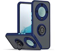 UPLAI Case for Honor Magic 5 Lite 5G (Magic5 Lite), Ultra Thin Shockproof Cover with Magnetic Ring Holder, Premium PC + TPU Bumper Stylish Translucent Frosted Cover.(Royal Blue)