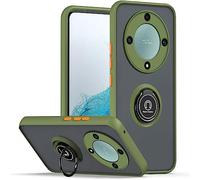 UPLAI Case for Honor Magic 5 Lite 5G (Magic5 Lite), Ultra Thin Shockproof Cover with Magnetic Ring Holder, Premium PC + TPU Bumper Stylish Translucent Frosted Cover.(Army Green)