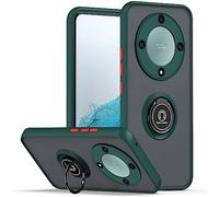 UPLAI Case for Honor Magic 5 Lite 5G (Magic5 Lite), Ultra Thin Shockproof Cover with Magnetic Ring Holder, Premium PC + TPU Bumper Stylish Translucent Frosted Cover.(Dark Green)