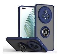 UPLAI Case for Honor Magic 5 Pro (Magic5 Pro), Ultra Thin Shockproof Cover with Magnetic Ring Holder, Premium PC + TPU Bumper Stylish Translucent Frosted Cover.(Royal Blue)