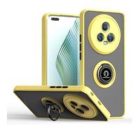 UPLAI Case for Honor Magic 5 Pro (Magic5 Pro), Ultra Thin Shockproof Cover with Magnetic Ring Holder, Premium PC + TPU Bumper Stylish Translucent Frosted Cover.(Yellow)