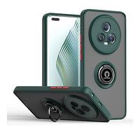 UPLAI Case for Honor Magic 5 Pro (Magic5 Pro), Ultra Thin Shockproof Cover with Magnetic Ring Holder, Premium PC + TPU Bumper Stylish Translucent Frosted Cover.(Dark Green)