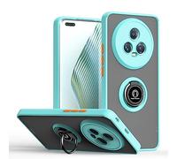 UPLAI Case for Honor Magic 5 Pro (Magic5 Pro), Ultra Thin Shockproof Cover with Magnetic Ring Holder, Premium PC + TPU Bumper Stylish Translucent Frosted Cover.(Sky Blue)