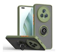 UPLAI Case for Honor Magic 5 Pro (Magic5 Pro), Ultra Thin Shockproof Cover with Magnetic Ring Holder, Premium PC + TPU Bumper Stylish Translucent Frosted Cover.(Army Green)