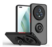 UPLAI Case for Honor Magic 5 Pro (Magic5 Pro), Ultra Thin Shockproof Cover with Magnetic Ring Holder, Premium PC + TPU Bumper Stylish Translucent Frosted Cover.(Black-Red)